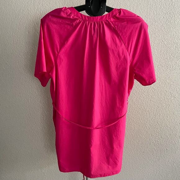 Gap Bright Pink Cotton Button Up Tunic Maternity Top Size Medium - Picture 3 of 6